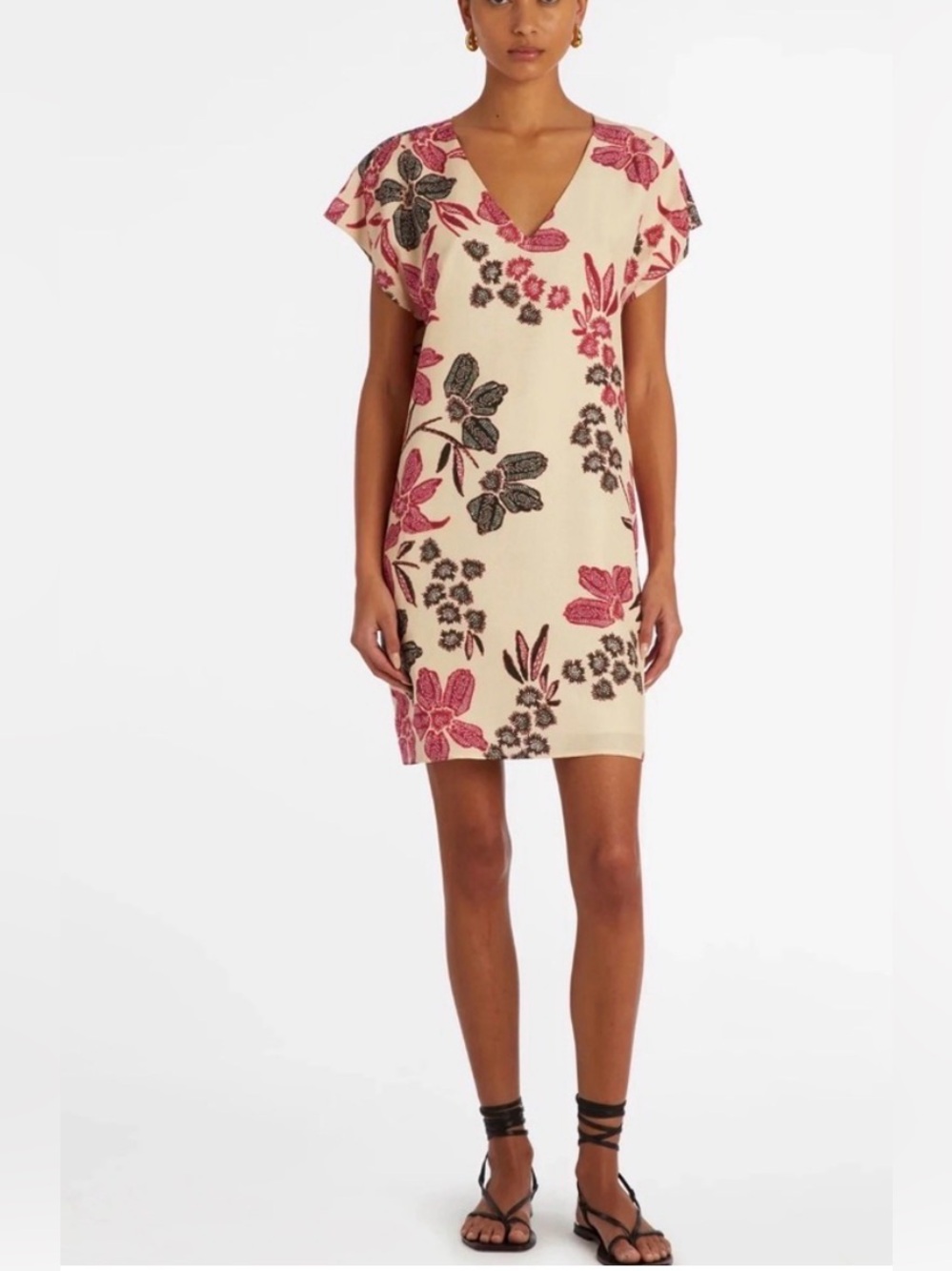 MARIE OLIVER Silk Andi Dress in Cherry Blossom Size XS Like New